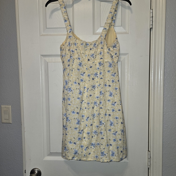 Aeropostale Yellow Mini Dress with Blue Floral Print - Picture 4 of 5
